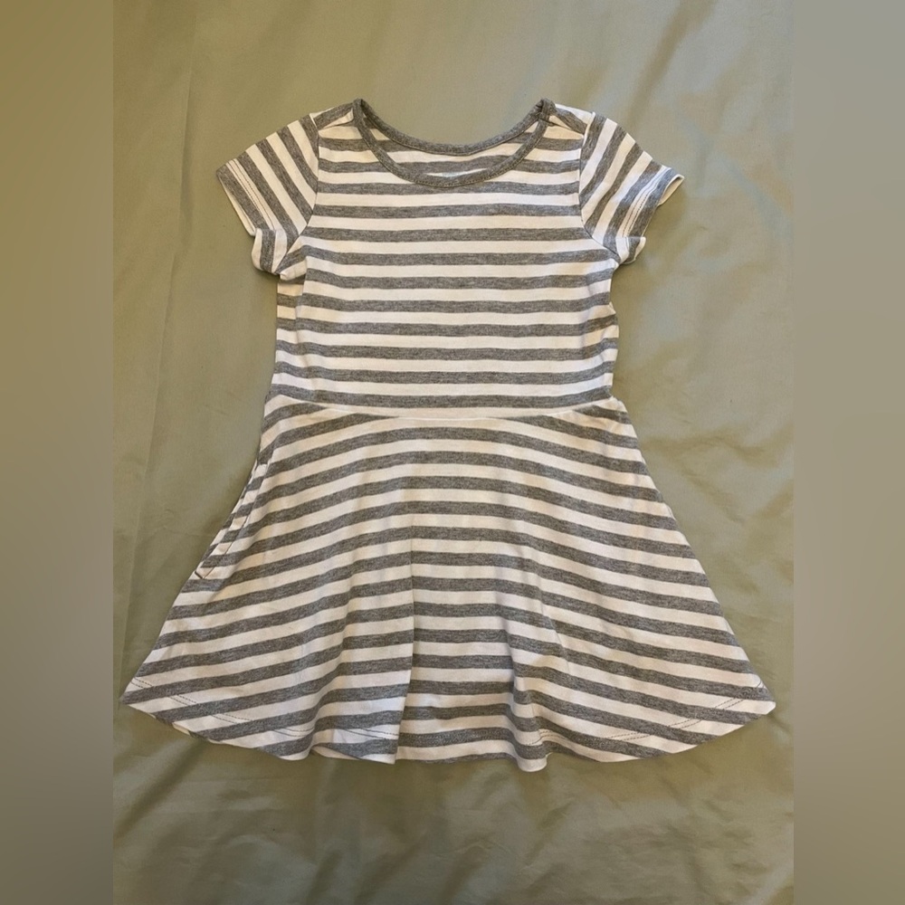 Striped Twirly Kids Dress, 2T, Primary